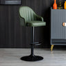 Yellow Round Metal Adjustable PU Leather Bar Stool Image - 8