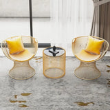 Yellow Skin-Friendly Velvet Fixed Back Papasan Chair Image - 1