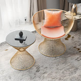Yellow Skin-Friendly Velvet Fixed Back Papasan Chair Image - 4