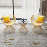 Yellow Skin-Friendly Velvet Fixed Back Papasan Chair Image - 8