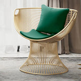 Yellow Skin-Friendly Velvet Fixed Back Papasan Chair Image - 9