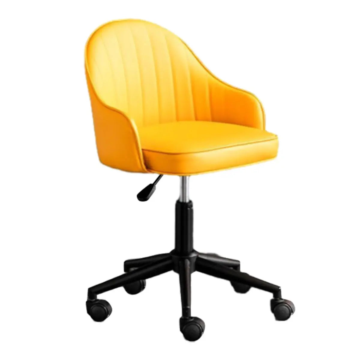 Yellow Swivel Leather Adjustable Seat Height Office Chair Image - 10