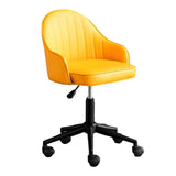 Yellow Swivel Leather Adjustable Seat Height Office Chair Image - 10