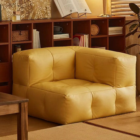Yellow Tech Cloth Biscuit Back Reclining Corner Chair Image - 1