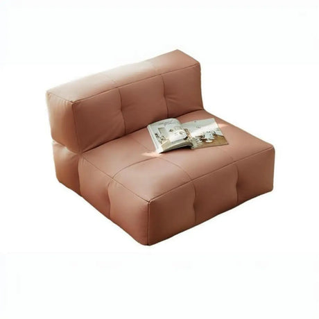 Yellow Tech Cloth Biscuit Back Reclining Corner Chair Image - 2