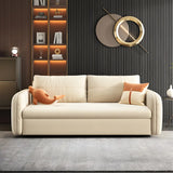 Yellow Velvet Square Arm Sleeper Sofa with Storage Image - 1