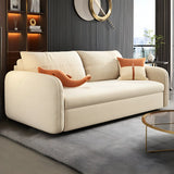 Yellow Velvet Square Arm Sleeper Sofa with Storage Image - 2