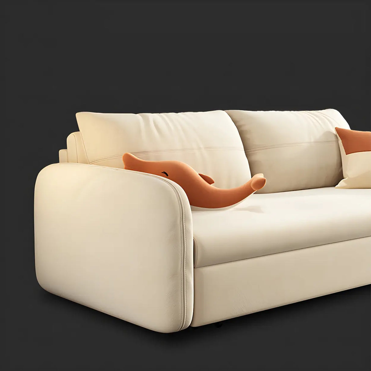 Yellow Velvet Square Arm Sleeper Sofa with Storage Image - 6