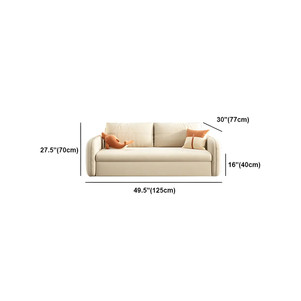 Yellow Velvet Square Arm Sleeper Sofa with Storage 