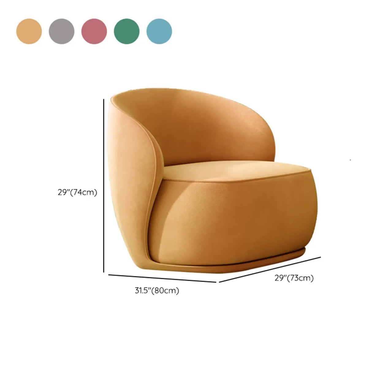 Yellow Velvet Tight Back High-Back Foam Fill Arm Chair 