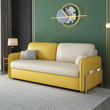 Yellow Water Resistant Loose Back Storage Sofa Bed Image - 1
