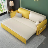 Yellow Water Resistant Loose Back Storage Sofa Bed Image - 3