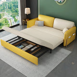 Yellow Water Resistant Loose Back Storage Sofa Bed Image - 4