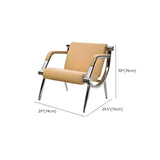 Yellow Waterproof Leather Upholstered Back 3-Seats Sofa #size