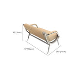 Yellow Waterproof Leather Upholstered Back 3-Seats Sofa Image - 14