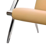 Yellow Waterproof Leather Upholstered Back 3-Seats Sofa Image - 8