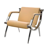 Yellow Waterproof Leather Upholstered Back 3-Seats Sofa Image - 9