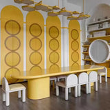 Yellow Wood Oval Toddler Activity Table Chair Set Image - 1