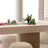 Yellow Wood Oval Toddler Activity Table Chair Set Image - 7
