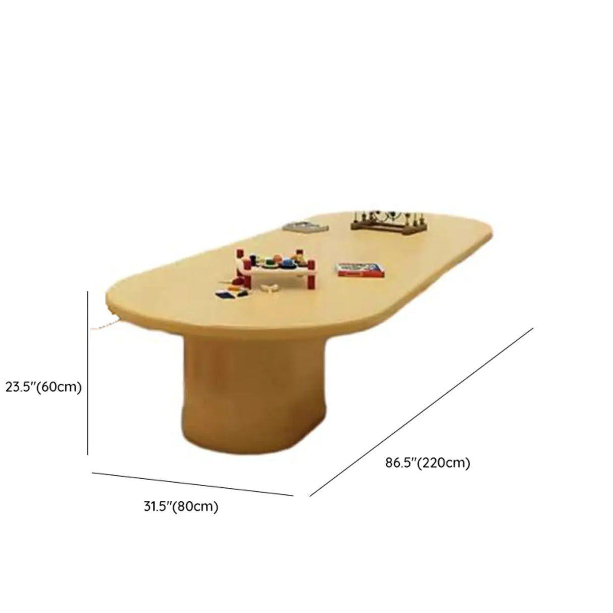 Yellow Wood Oval Toddler Activity Table Chair Set 