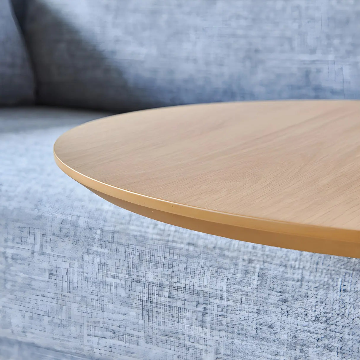 Z-Shaped Round Wood Walnut Finish Side Table Image - 6